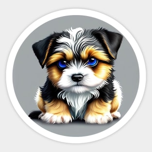 Havanese Puppy Eye Contact Cartoon Sticker